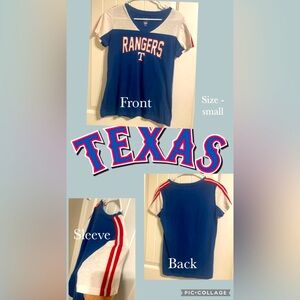 Red white & blue Texas Ranger shirt